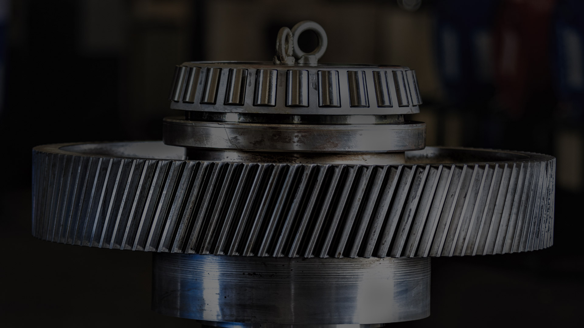 Helical Gear with Tapered Roller Bearing (during assembly process)